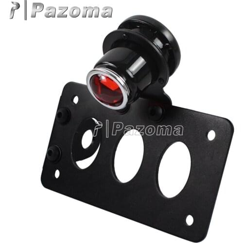 Side Mount Motorcycle LED License Plate Taillight Bracket Red Round Brake Rear Tail Lights For Harley Choppers Sportster Bobber