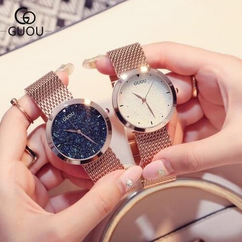 New Ladies Watch 2019 Top Luxury Brand Rose Gold Mesh Quartz Wristwatch Women Casual Wrist Bracelet Watches Woman Dress Clock