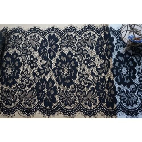 Black/White Embroidery Chantilly Lace Trimming Eyelash Mesh Lace Trim For Craft DIY Wedding Decoration