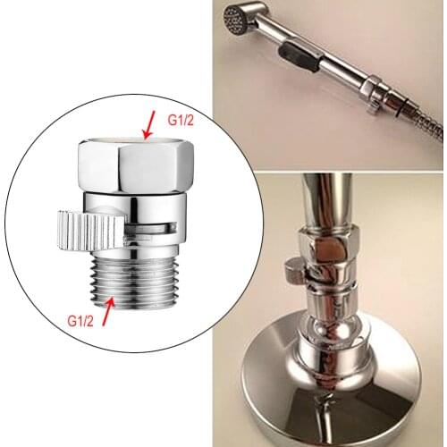 Bathroom Shower G1/2 Inch Brass Junction Water Flow Control Straight-through Shut-off Angle Bath Water Tap Accessory
