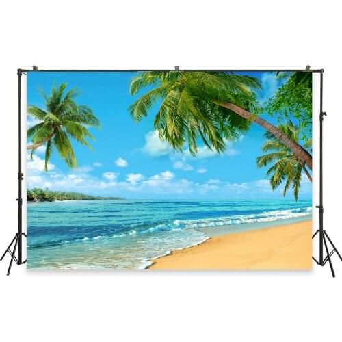HUAYI Photo Background Newborns Baby Birthday Photography Backdrops Beach Seaside Custom Studio Photobooth Backdrop XT-6610