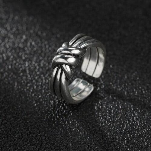 Hot Sale Woven Adjustable Ring Trendy Vintage Knot Handmade Party Classic Fine Jewelry Birthday Gifts