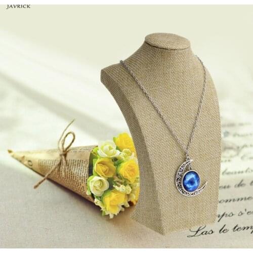 JAVRICK Linen Mannequin Bust Jewelry Necklace Pendant Neck Model Display Stand Holder
