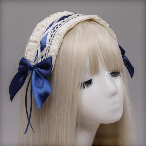 Lovely Sweet Hair Hoop Anime Maid Cosplay Costume Lolita Headband Lace Flower Headwear Hair Accessory Hand Made for Girls Gift