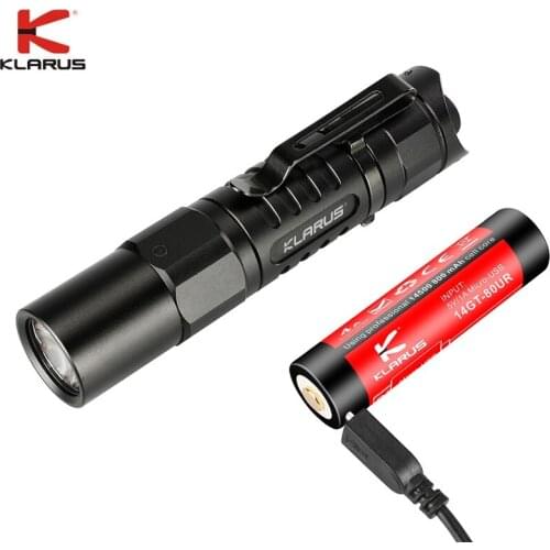 Klarus XT1A Mini LED Flashlight CREE XP-L HD V6 1000 Lumens Tactical Flashlight with 14500 Battery for Hunting Hiking Camping