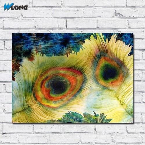 Large Size Printing Abstract Peacock Feathers and drops Wall Art Picture Home Decor Living Room Modern Canvas Print Paintings