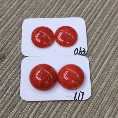 Wholesale Natural Red Coral Loose Jewelry Matching DIY Mans Womans Ring Face Custom Fashion Spherical Sardinia