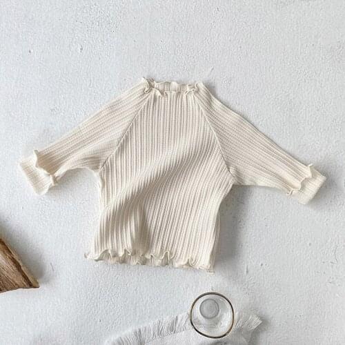 Autumn Baby Girl Bottoming Tops Cotton Kids Long Sleeve T Shirts Solid Color Girls Shirts 2021 New Children Clothing