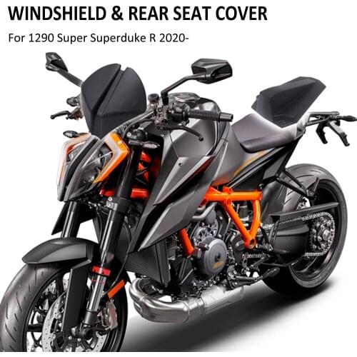 For 1290 Super Superduke R 2020- Motorcycle Front Windshield Windscreen Airflow Wind Deflector Rear Seat Fairing Seat Cowl Cover