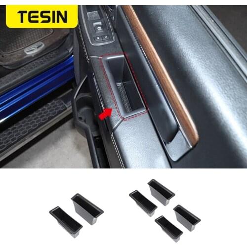 TESIN Stowing Tidying For Dodge Ram 1500 2010-2017 Car Door Armrest Storage Box Handle Pocket Accessories For Dodge Ram 1500