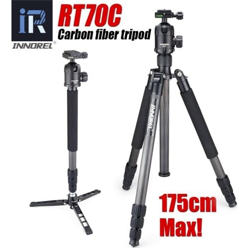 INNOREL RT70C Carbon Fiber Professional Heavy Duty Camera Tripod Monopod for Nikon Canon DSLR Video with Panoramic Ball Head