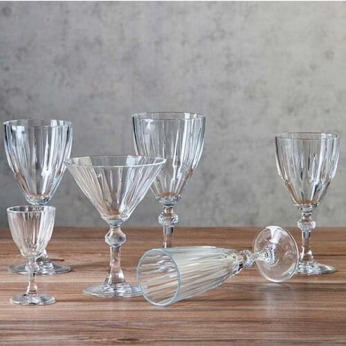 Transparent Retro Wine Glass Carved Goblet Whiskey Red Wine Glasses Home Bar Wedding Party Champagne Flutes Cocktail Glass Gift
