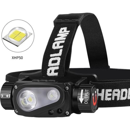 Drop Shipping P50 LED Headlamps With Magnetic Lantern Smart induction Headlight USB Rechargeable Camping Flashlight Work Lights