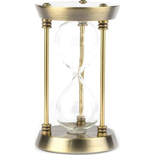 Empty Hourglass Sand Watch European Retro Metal Sand Timer DIY Home Office Decorations-hold sand from beaches and deserts