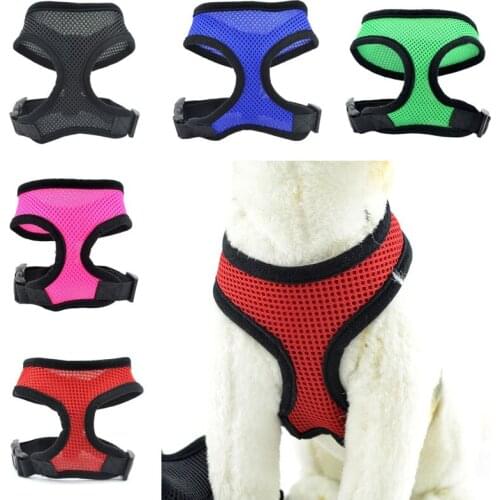 Adjustable Soft Breathable Dog Harness Nylon Mesh Vest Harness for Dog Puppy Collar Cat Pet Dogs Chest Strap Leash J2Y
