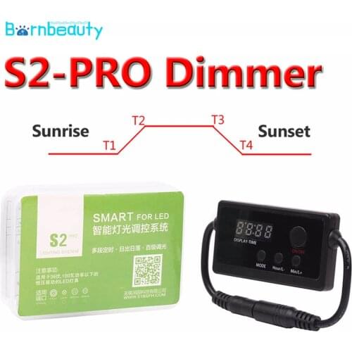 S2 PRO Aquarium LED Light Controller Dimmer Modulator with LCD Display for Fish Tank Sunrise Sunset Intelligent Timing Dimming S