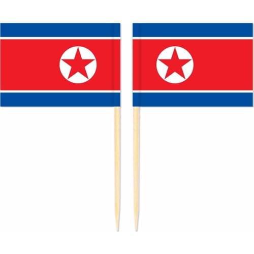 North Korea Toothpick Flag 3.5X2.5CM Cake Topper Party Cupcake Wedding Baby Shower Supplies Lovely Baking Dessert Decorations