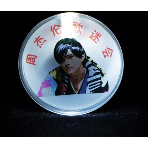 Custom led button badge 5*5cm logo print button broochs icons fun badge for christmas or gifts