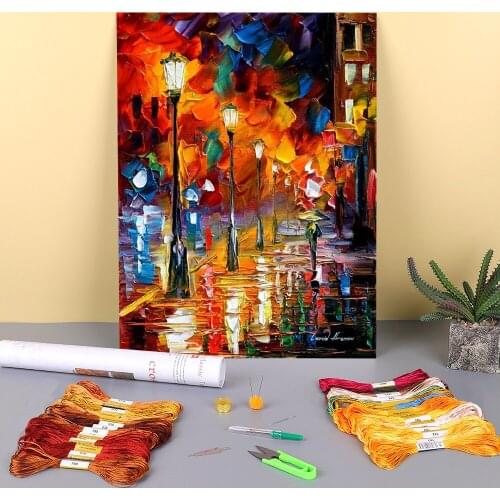 Chill Energy Printed Fabric 11CT Cross-Stitch Embroidery Full Kit DMC Threads Sewing Handmade Painting Craft Room Jewelry