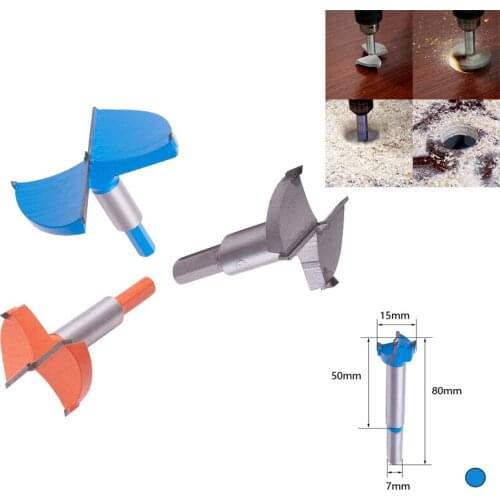 Utoolmart 1pcs High Quality Blue Carbide Woodworking Hole Saw 15-100mm Dia 80mm Length Hole Cutter Drill Bit Handle Opener Tools