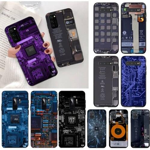 Inside electronics circuit board Soft Phone Case Capa for Samsung S20 plus Ultra S6 S7 edge S8 S9 plus S10 5G lite 2020