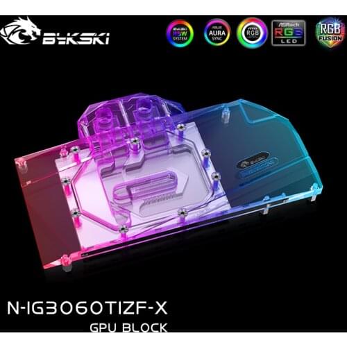 Bykski PC Water Cooling video Graphics card Cooler 3060TI GPU water Block For Colorful Battle-AX RTX3060TI 8G N-IG3060TIZF-X