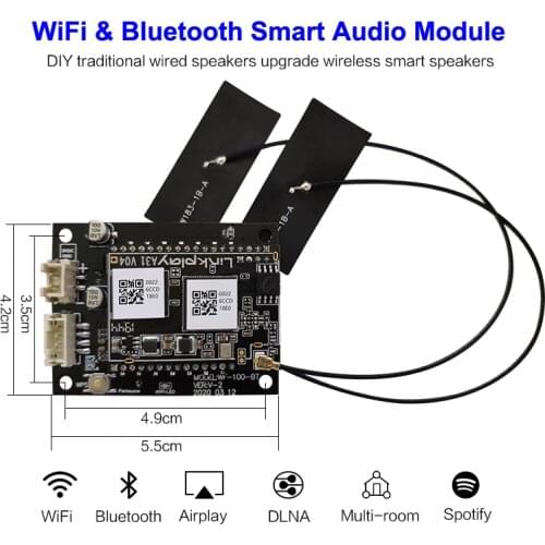 WIFI Bluetooth 5.0 Audio Receiver DIY Wireless Music Player Adapter Board Module with AirPlay DLNA Multiroom 24bit/192kHz