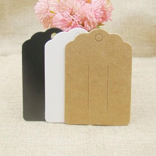 ZerongE jewelry white/kraft/black paper cardboard hair clip hair claws blank card 100pcs per lot