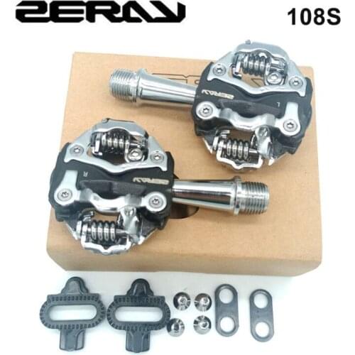 Zeray MTB Pedals With Cleat ZP-108S Compatible With SPD Self-locking Aluminum Doubleside Multi-Function Bicycle Accessories