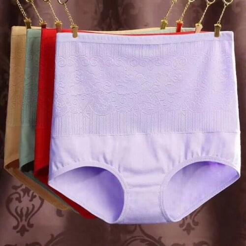 Women Cotton Panty High Waist Breathable Trigonometric Panties Plus Size Female Underwear Body Shaping Briefs M L XL XXXL