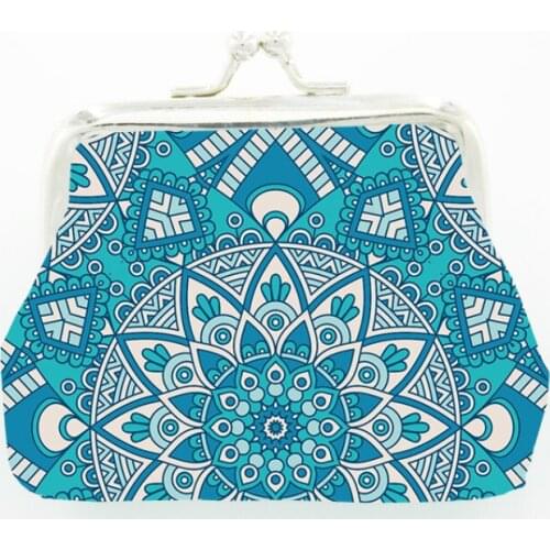 Printed Womens Coin Purse Fashion Trend Tower Buckle Portable Wallet Ethnic Style Bohemian Geometric Totem Coin Purse 2021 New