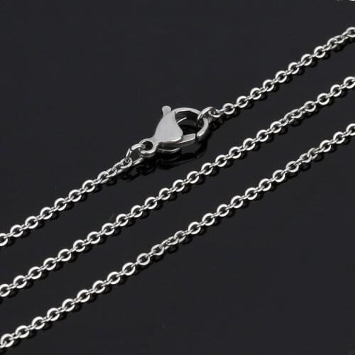 Granny Chic 10pcs 2mm 16"-30"Classic Hot Wholesale Jewelry Silver Stainless Steel Womens Thin Rolo Weld Chain Necklace