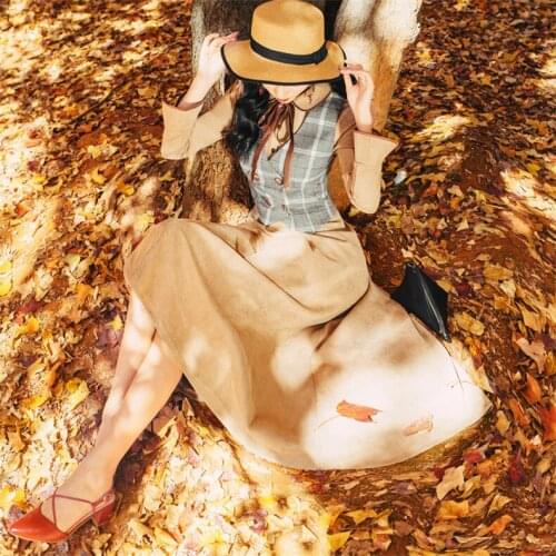 High Quality Explosions Leisure matching Dresses Women plaid Spring Summer Casual Dress