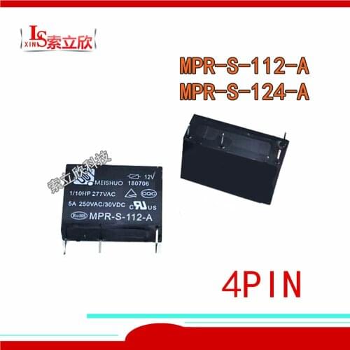 10PCS/20PCS 100%Original New Relay MPR-S-112-A MPR-S-112-A-12VDC MPR-S-124-A-24VDC MPR S 112 A 12V MPR S 124 A 24V 4PIN 5A