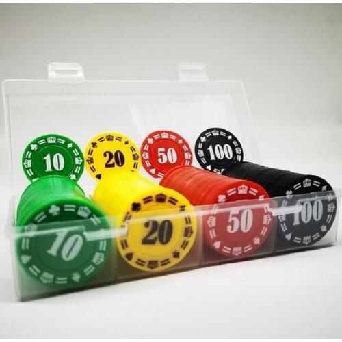 100 PCS Chip Coin Crown Texas Hold'em Card Game Room Playing Mahjong Chip Token