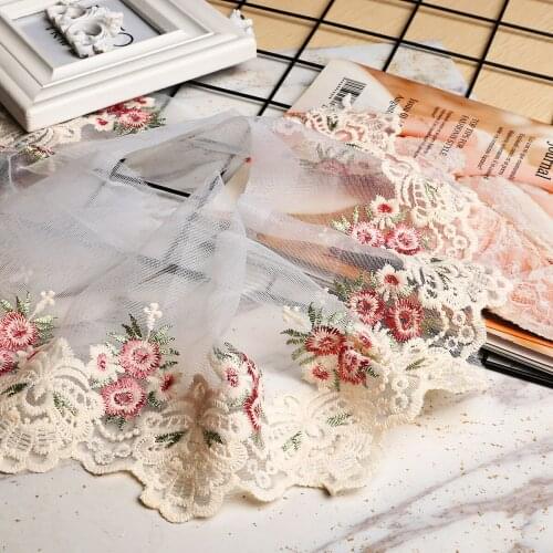 17cm 1yard Flower Lace Ribbon Trims Edge Trim Ribbon Lace for Garment Clothes Dress Decoration Accessories