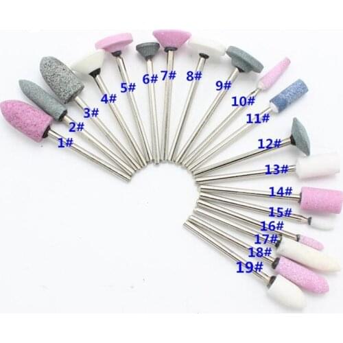19pcs Gravel Ceramic Finishing Stone FG Bur Polisher 2.35mm Dental Lab