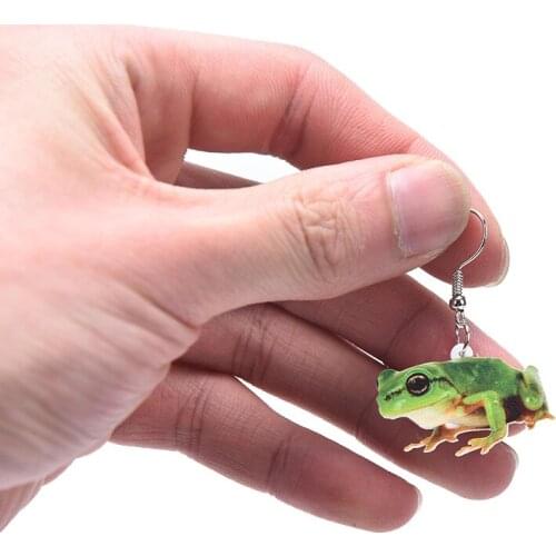 2pcs Acrylic Cute Green Frog Earrings For Women Girls Cute Party Gift Charms Dropshipping Dangle Drop Animal Jewelry