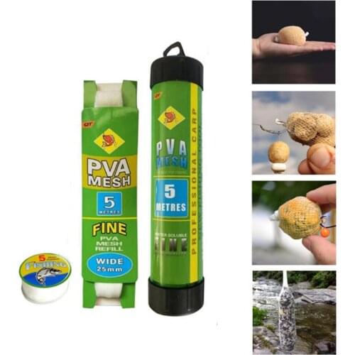 5M Soluble Narrow Net Bait Bag PVA Water-soluble Multifilament Net Outdoor Fishing Tool