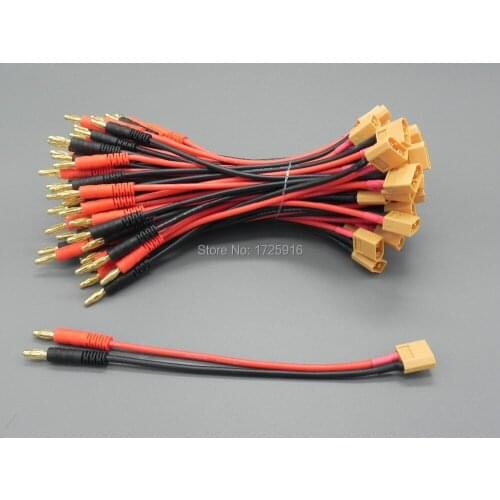 5 pieces XT60 Female Charging Connector to 4.0mm Banana Plug Adapter Power Cable For RC Hobby