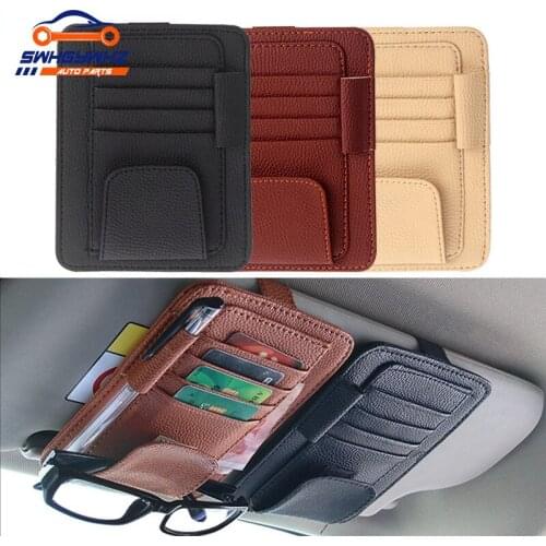 Car Sun Visor Bill Pen Business Card Holder CD DVD Organizer Storage Box Sunglasses Clip Stowing Tidying Car Accessories