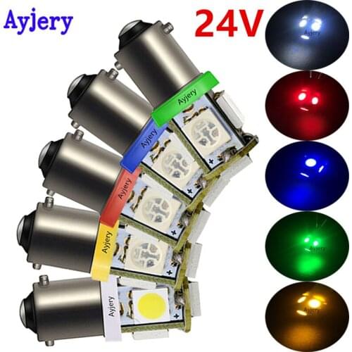 AYJERY 1000PCS DC 12V/24V T4W BA9S 5 SMD 5050 Car LED Interior Lamp Side Marker Backup Tail Reading Bulb License Plate Light