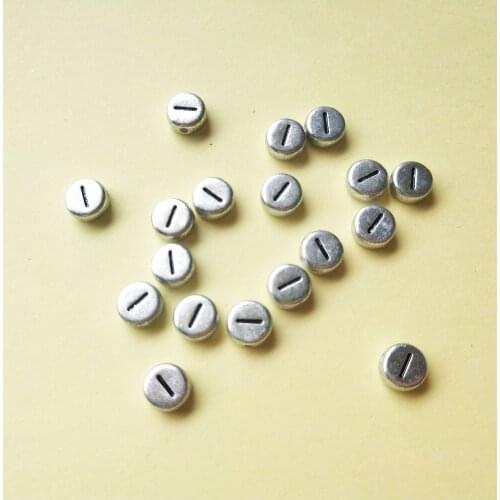 Free Shipping 500pcs Single Alphabet Character I Beads 4*7MM Flat Coin Round Plastic Initial Letters Beads Fit Bracelet Making