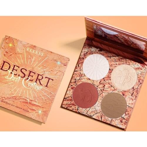 4 Color Glitter Highlighter Powder 3D Facial Contour Makeup Palette Waterproof Long-lasting Brightening Glitter Cosmetics Tools