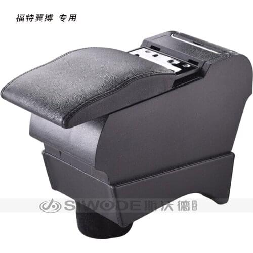 Free Punch Wooden Pu Leather Special Car Armrest Box with 4 USB Hole for Ford Ecosport Car Hand Box