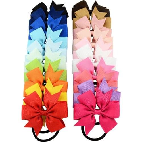 Epackfree 20pcs mixed 20 colors 610 Hair Scrunchies Girls Elastics Hair Bands Hair Rubber Bands Hair Ribbon Bows Ponytail Holder