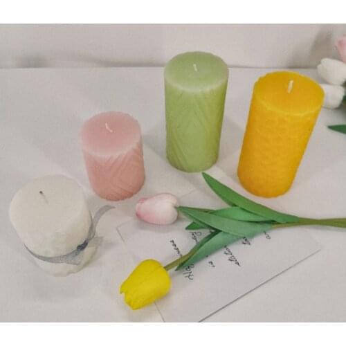 DIY Candle Mold Cobblestone Texture Plastic Candle Making Model Reusable Dried Flower Tea Light Scented Handmade Mould