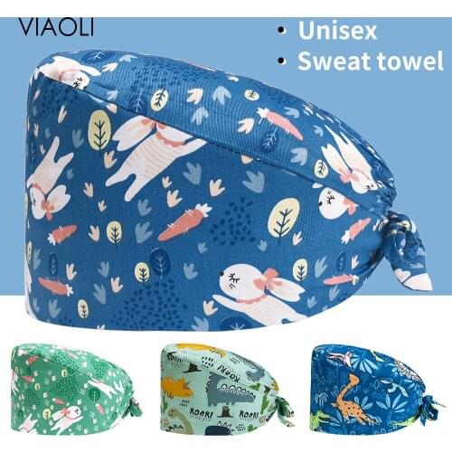 Pet Hospital Doctor Surgical Hat High Quality Dentist Surgery Caps Unisex Surgical Pharmacy Nursing Caps Operating Room Work Hat