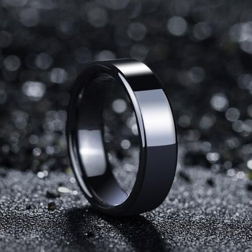 Hot Selling 4mm/6mm Width Black Hi-Tech Ceramic Rings for Mans Fashion Jewelry Scratch Proof Comfort Fit US Size 5-12