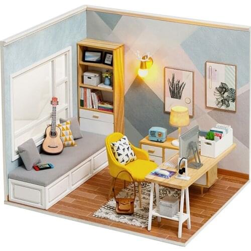 Mini Landscape Miniature House Doll House Furniture Diy 3D Wooden Miniaturas Dollhouse Toys for Children Birthday Gifts Art Home